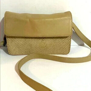 And other stories beige leather leather crossbody handbag